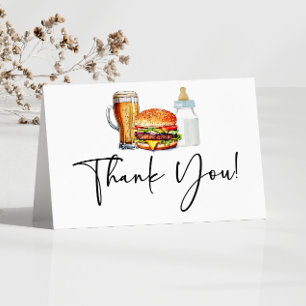 Burgers Brews en Luiers Ook! Baby Shower Bedankkaart