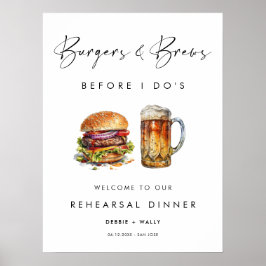 Burgers & Brews voor het repetitiediner van I Do Poster