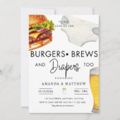 Burgers, Brouwen Luiers Casual Paar Baby shower Kaart (Voorkant)