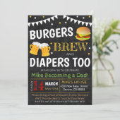 Burgers en Baby shower Bier Kaart (Staand voorkant)