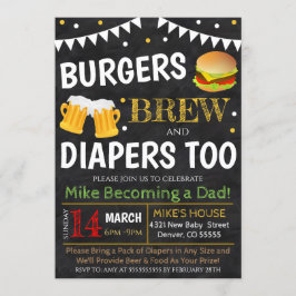 Burgers en Baby shower Bier Kaart