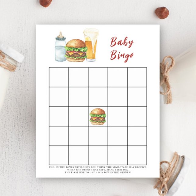 Burgers en babyborrel bingo spel (Creator heeft geüpload)