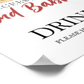 Burgers en baby's Baby shower Drinken Poster (Hoek)