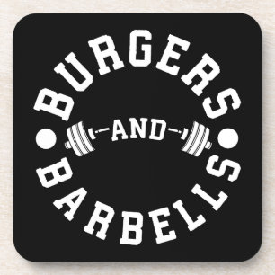 Burgers en Barbells - Funny Workout Motivatie Bier Onderzetter