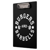 Burgers en Barbells - Funny Workout Motivatie Klembord (Links)