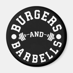 Burgers en Barbells - Grappige Motivatie Training Magneet