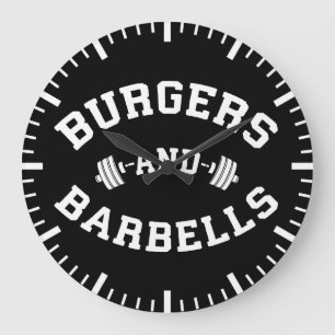 Burgers en Barbells - Lifting Workout Motivatie Grote Klok