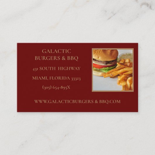 Burgers en bbq voedsel visitekaartje (Voorkant)