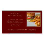 Burgers en bbq voedsel visitekaartje magnetisch visitekaartje (Voorkant)