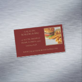 Burgers en bbq voedsel visitekaartje magnetisch visitekaartje (Voorbeeld)