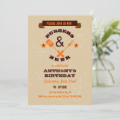 Burgers en Beer Birthday Invitation Kaart (Staand voorkant)