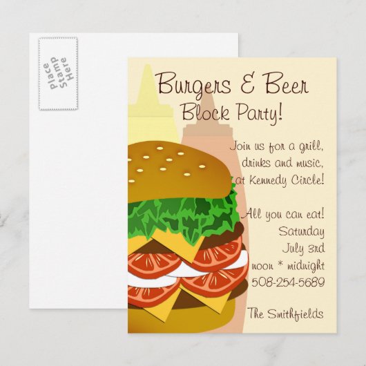 Burgers en Beer, de Uitnodiging van de Blokpartij (Voorkant / Achterkant)