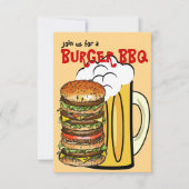 Burgers en Beer Summer Fun Party Invitation Kaart (Voorkant)