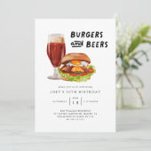 Burgers en Beers BBQ Verjaardagsfeest Kaart (Staand voorkant)