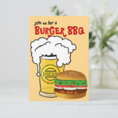 Burgers en Bier Zomer Fun Party Uitnodiging (Staand voorkant)