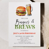 Burgers en Brews Bier Glas Verjaardagsfeest Kaart