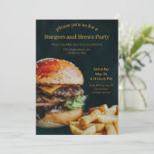 Burgers en Brews Party Kaart (Staand voorkant)