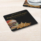 Burgers en Brews Party Kartonnen Onderzetters (Schuin)