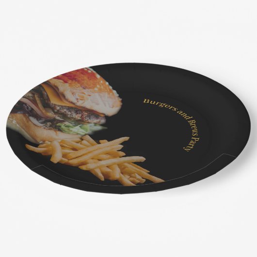 Burgers en Brews Party Papieren Bordje (Gekanteld)