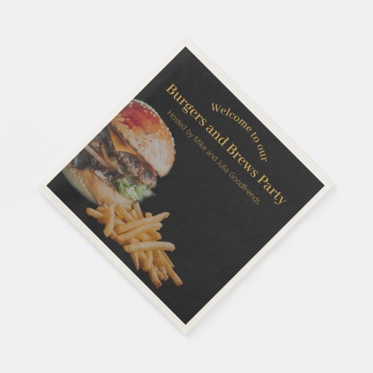 Burgers en Brews Party Servet (Hoek)