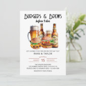 Burgers en Brews Zomer BBQ Bruiloft Douche Kaart (Staand voorkant)