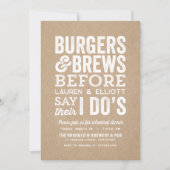 Burgers en brouwt voor ik aan het repetitie diner  kaart (Voorkant)