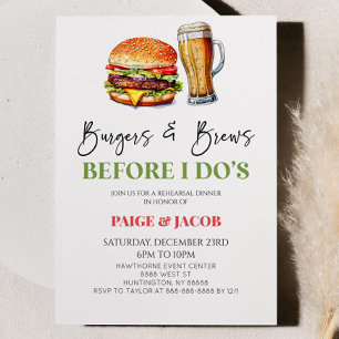 Burgers en brouwt voor ik het doe! repetitie diner kaart