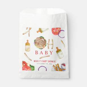 Burgers en flessen Hamburger Oh Baby shower Bedankzakje