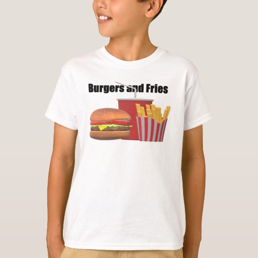 Burgers en Fries T-Shirt (Voorkant)