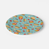 Burgers- en fruiprijspatroon papieren bordje (Gekanteld)