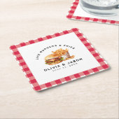 Burgers & Fries Picknick Trouwdouche Kartonnen Onderzetters (Schuin)