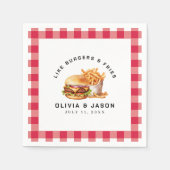 Burgers & Fries Picknick Trouwdouche Servet (Voorkant)