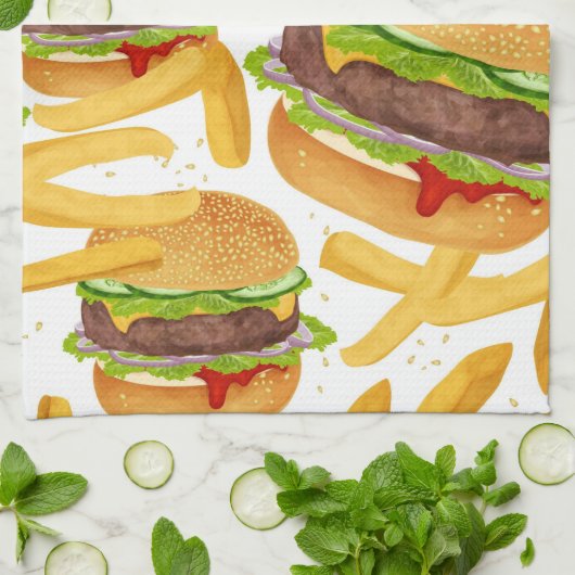 Burgers & Fries Theedoek (Gevouwen)