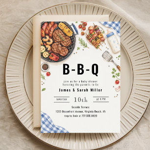 Burgers Grill Picknick Baby Q Baby Shower Kaart