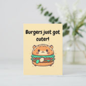 Burgers hebben net een knuffel. - Cute Burger Hams Briefkaart (Staand voorkant)
