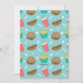 Burgers Hot Dogs en Fries Invitation Kaart (Achterkant)