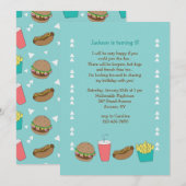 Burgers Hot Dogs en Fries Invitation Kaart (Voorkant / Achterkant)