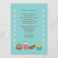 Burgers Hot Dogs en Fries Invitation