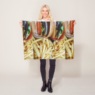 Burgers in Fries Fleece Deken