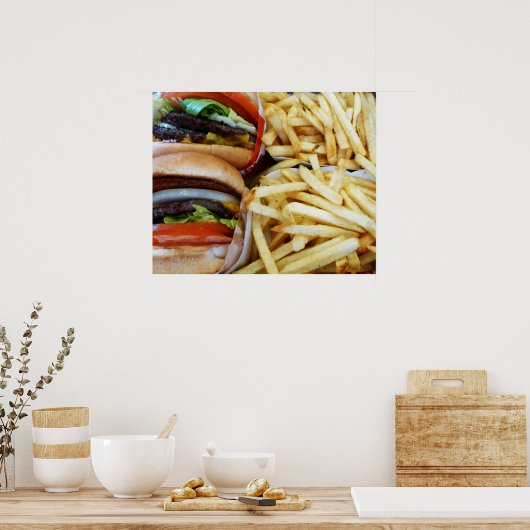 Burgers in Fries Poster (Keuken)