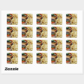 Burgers in Fries Vierkante Sticker (Vel)