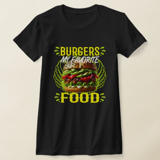 Burgers mijn favoriete eten t-shirt (Laagn)