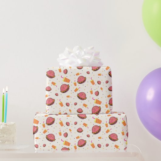 Burgers patroon inpakpapier (Feestgeschenken)