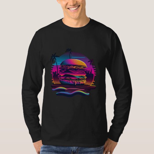 Burgers Synthwave 80s Retrowave Aesthetic  1 T-shirt (Voorkant)
