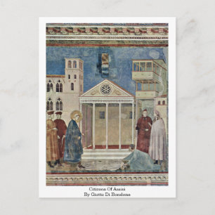 burgers van Assisi door Giotto di bondone Briefkaart