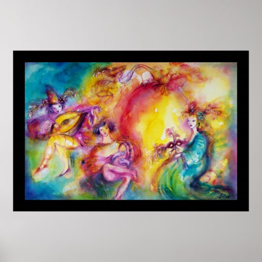 BURGERS VAN DE CARNIVAL / Venetiaanse Masquerade D Poster (Voorkant)