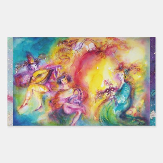 BURGERS VAN DE CARNIVAL / Venetiaanse Masquerade D Rechthoekige Sticker (Voorkant)