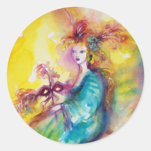 BURGERS VAN DE CARNIVAL / Venetiaanse Masquerade D Ronde Sticker (Voorkant)