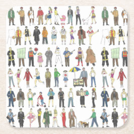 Burgers van de stad NYC New York Kartonnen Onderzetters