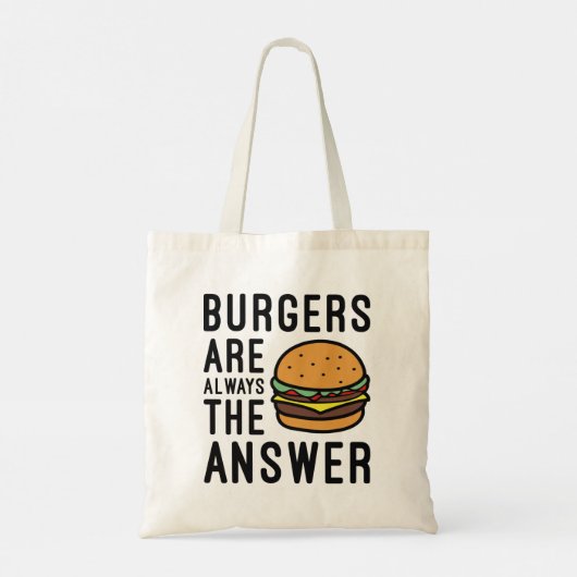 Burgers zijn altijd het antwoord tote bag (Achterkant)